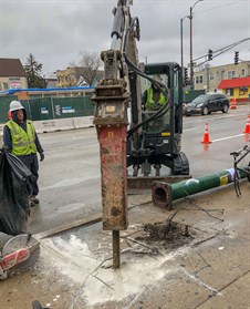 Saw cutting and breaking out sidewalk