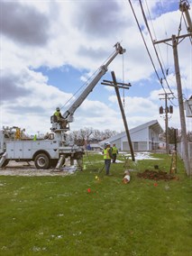 Removing old poles